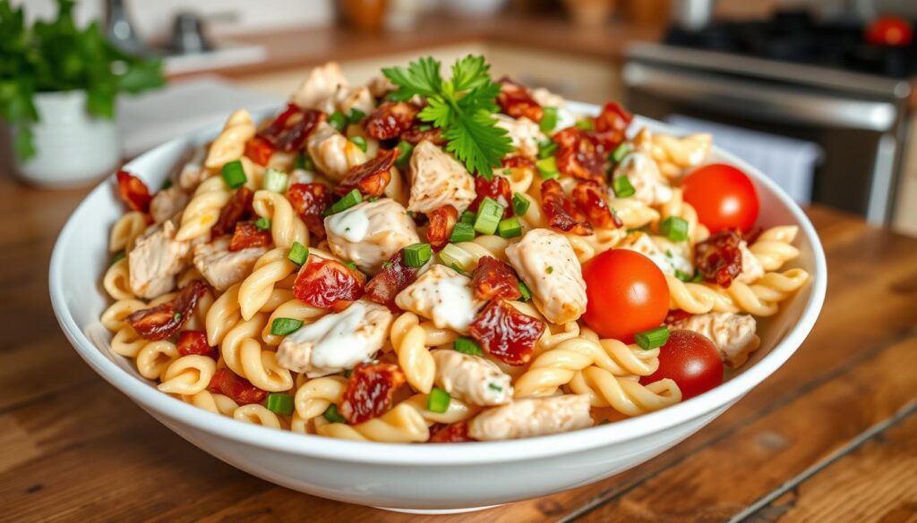 Chicken Bacon Ranch Pasta Salad