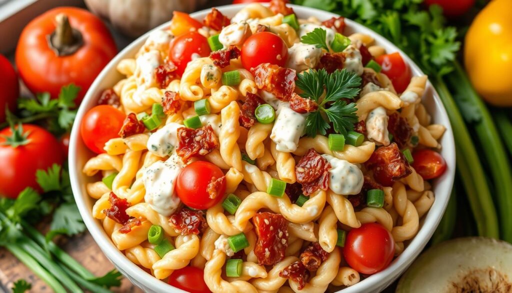 Chicken Bacon Ranch Pasta Salad