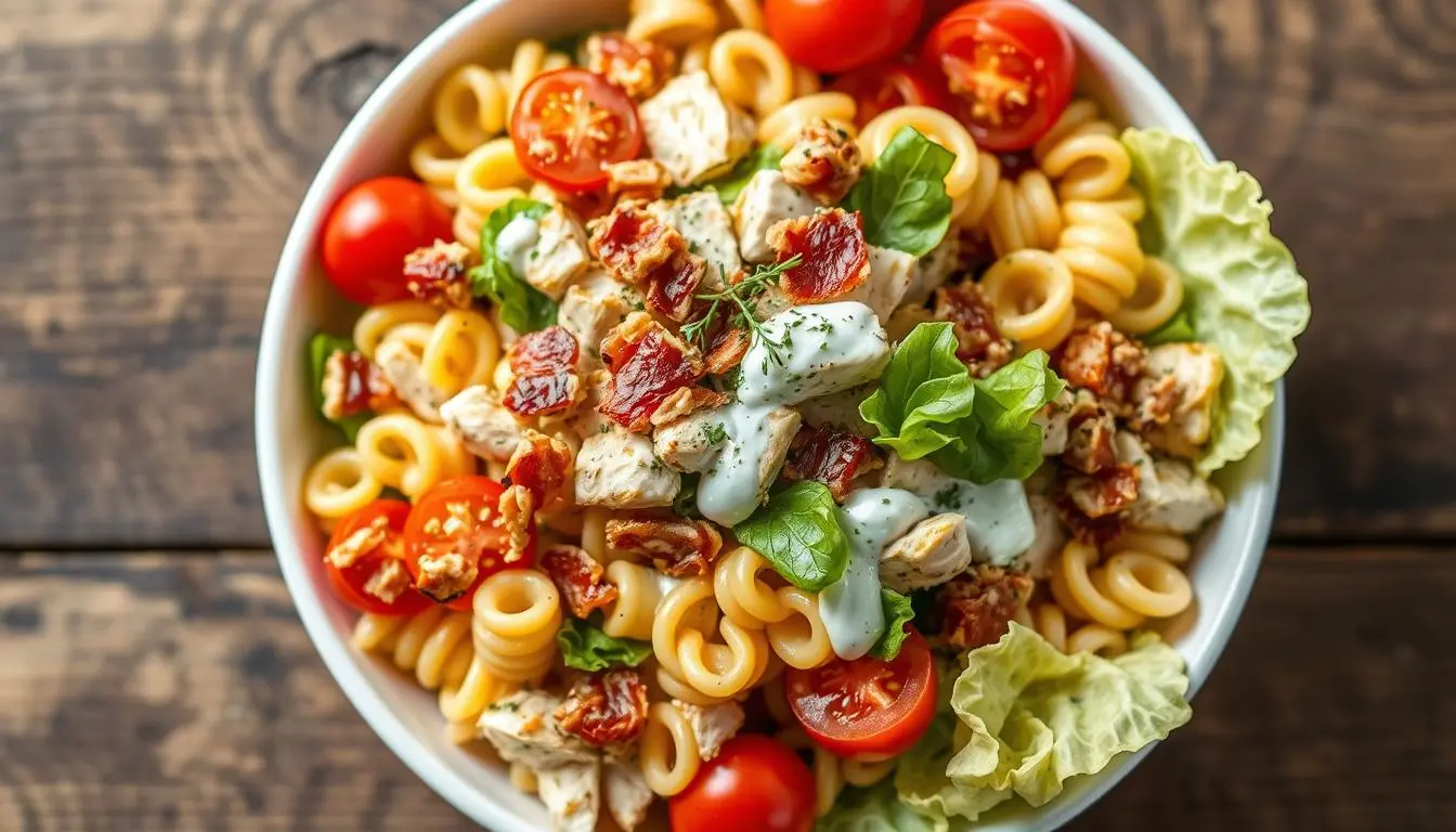 Chicken Bacon Ranch Pasta Salad