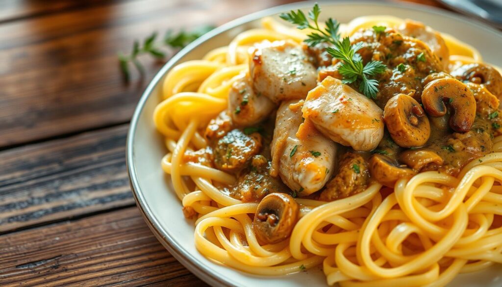 chicken marsala fettuccine