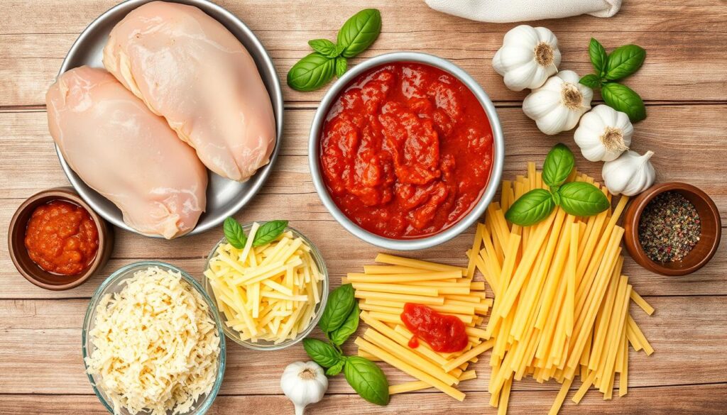 chicken parmesan pasta bake ingredients