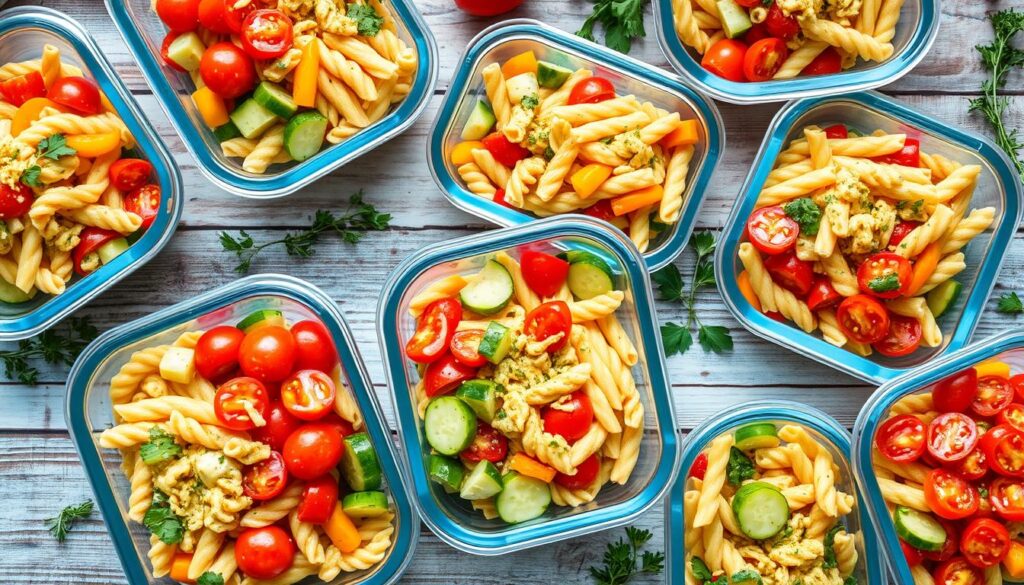 meal prep pasta salad