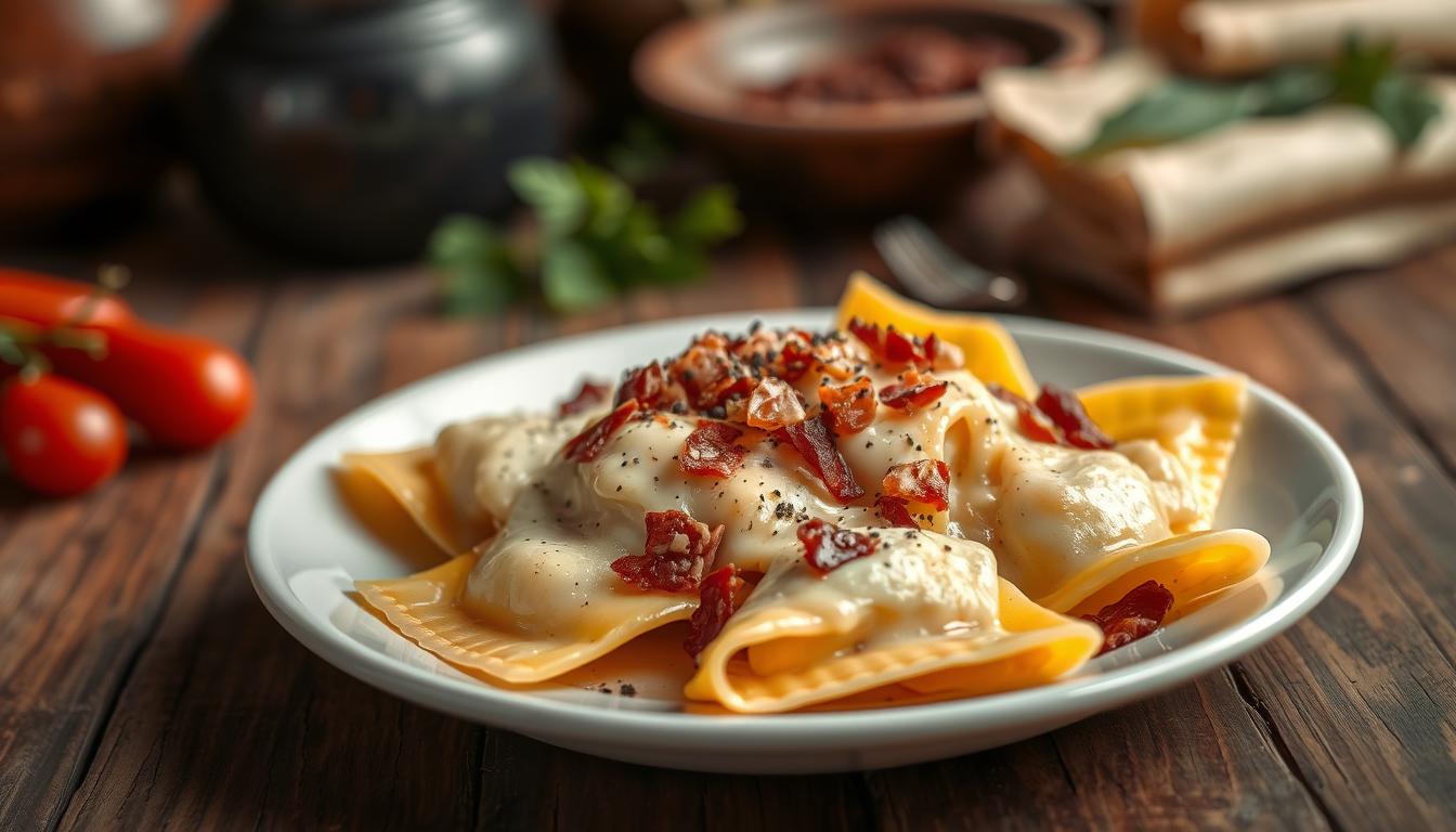 ravioli carbonara